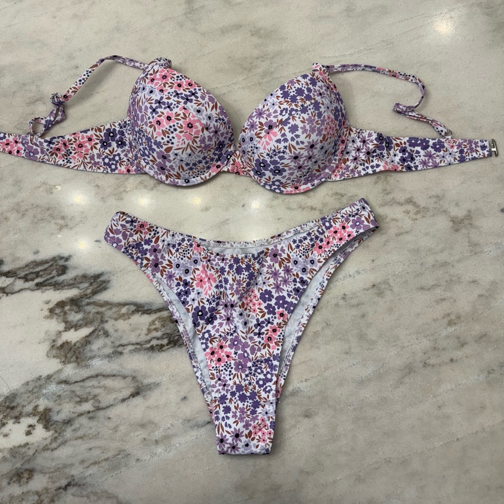 [NWT] Swim Mod 2pcs/Set Sexy Ditsy Floral Push-Up Padded Bikini Swimsuit